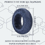 Alpha Living Home Woven Napkin Rings, 50-Pack, Navy Blue - Image 3