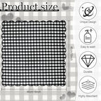SmoothNovelty 24 Pack Buffalo Plaid Cloth Napkins 18x18 Inch Checkered Cloth Napkins Scalloped Soft Cotton Table Mat Washable Reusable for Dinner Wedding Holiday Birthday Parties (Classic,Black) - Image 2