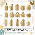 Yaomiao 30 Pcs Glass Bud Vases Centerpieces, Gold Series - Image 2