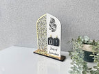 2 Pieces Wood Ramadan Decorations Islamic Eid Mubarak Kareem Table Sign Moon Hollow Star Ornament for Muslim Party Tabletop Decor Home Art Craft Decoration Golden Moon (Gold, Medium - 8"W x 12"H) - Image 6