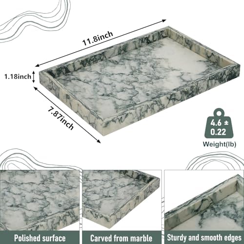 Marble Bathroom Tray,Pure Natural Vanity Tray - Image 3
