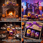 Blosssound 3 Pack Halloween Flameless Candles Black Pumpkin Witch Ghost LED - Image 4