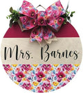 Classroom welcome sign Teacher door sign Gift for Teacher (UV60-Pink Floral Teacher, 30" Width) by Unknown