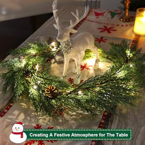 Artgar Christmas Cedar Garland, 6 Ft Prelit Christmas Garland - Image 3