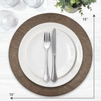 Placemats Set of 6 – Round 15” Faux Leather Table Mats for Dining, Heat Resistant & Non-Slip Washable Table, Indoor, Outdoor, Dining Table Set for 6, Modern Kitchen & Holiday Use, Bronze - Image 3