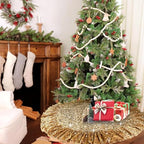 Gold Tree Skirt Sequin Ruffled Christmas Tree Skirt 45 Inch - Image 2