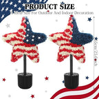 Sureio 2 Pack Veterans Day Porch Decor, 25.6 Inch Star Topiary Trees - Image 2