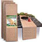 Burlap Table Runners (Pack of 6) – 14”x 108” - No-Fray Finished Edge Premium Quality Natural Table Runner – No Odor, Eco-Friendly Burlap Runner, Perfect for Rustic Table Decor and Other DIY Crafts by Fibeusion