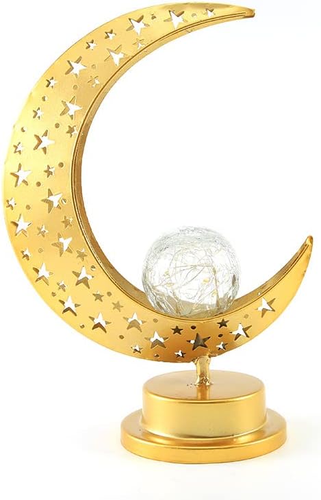Ramadan Lantern, Festive Decoration Lanterns, Gold, Metal, Plastic - Image 7