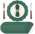 100 Pcs Paper Placemats Round Disposable Table Mats, Dark Green by Yiyiring
