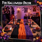 Remagr 12 Pcs Halloween Cheesecloth Gauze Table Runners Black Orange Purple - Image 3