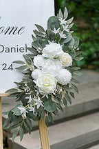 Olalaka Artificial White Wedding Arch Flowers Set of 2 - Image 5