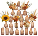 Petal Petite Small Amber Glass Bud Vase Set of 24 for Wedding Centerpieces by PetalPetite