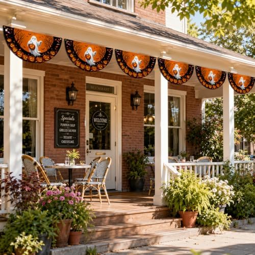 Halloween Half Fan Banner Decorative Flag, Ghost Pumpkin, 1.5X3FT 6-Pack - Image 4