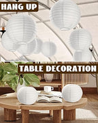 Treela 30pack White Chinese Paper Lanterns for Wedding Party Decor, 10" - Image 5
