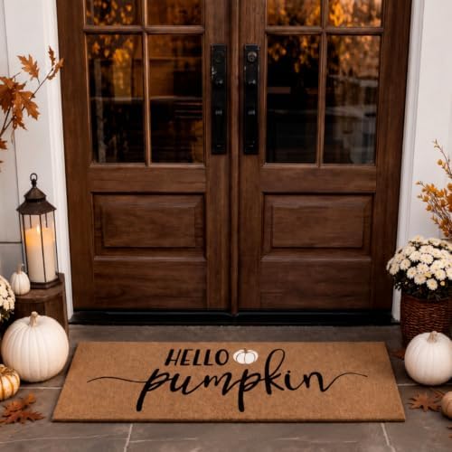 Breling Hello Pumpkin Coir Doormat 16 X 47 Inch Large Fall Door Mat - Image 4