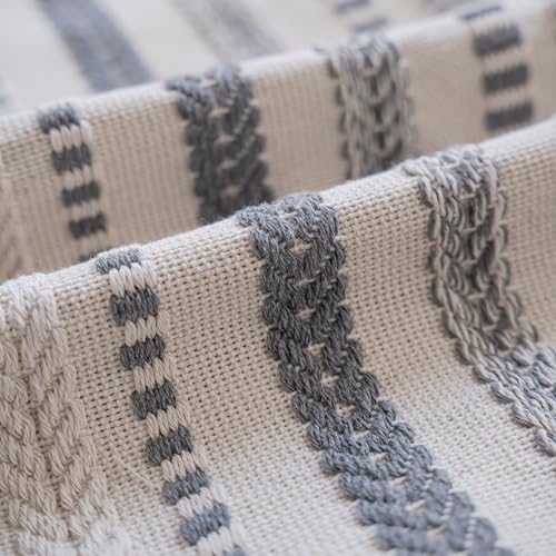 Cethom Grey Boho Throw Pillow Covers 22x22 Inch Set of 2, Stripe Textured Decorative Couch Pillow Cases for Bed, Sofa, Living Room, Bedroom, Farmhouse Home Accent Cushion Covers - Image 4