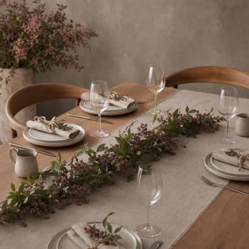 Norme 6ft Fall Plum Berries Garlands Artificial Rusty Plum Branch Autumn Garlands Fall Thanksgiving Decoration Hanging Vine for Thanksgiving Party Mantle Doorway Porch Railing Home Wedding Decor - Image 5