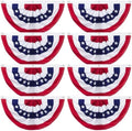 8PCS 2x4 FT American Pleated Fan Flags, Patriotic Bunting by ZIZICG
