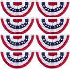 8PCS 2x4 FT American Pleated Fan Flags, Patriotic Bunting by ZIZICG