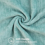 decorUhome Soft Chenille Aqua Haze Throw Pillow Covers 24X24 Set of 2 - Image 5