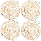 Bucherry 4 Pcs Christmas Wood Bead Garland 28.8 Feet, Natural by Bucherry