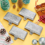 Huwena 6 Pcs Metal Christmas Stocking Holders Shiny, Silver - Image 4