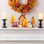 Glitzhome Fall Table Decoration for Home 18"L Fall Metal & Wood Village Table Sign Thanksgiving Table Centerpiece for Autumn Harvest Party Home Kitchen Farmhouse - Image 6