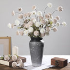 DuHouse 9pcs Artificial Flowers Faux Silk Pompon Mum - Image 3