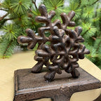 Chalily 3-D Double Snowflake Stocking Holder Cast Iron Hooks for Christmas Socks Easily Rest on a Mantel, Fireplace, or Book Shelf Heavy Duty & Durable Holiday Season Decor - Image 3