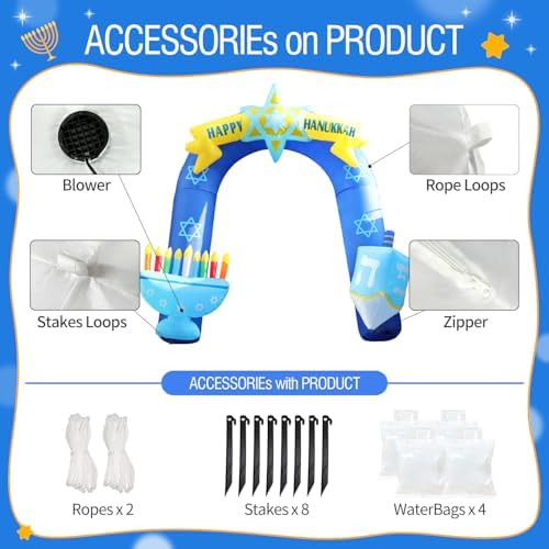 8FT Hanukkah Inflatable Arch Outdoor Decorations - Image 5