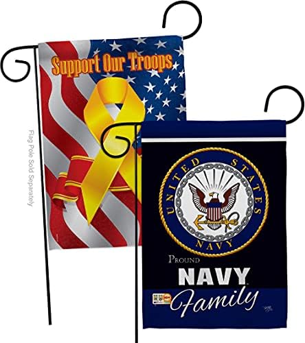 Breeze Decor GP108412-BOAF Navy Proudly Family Americana Military Decorative Vertical Garden Flags Pack, 13"x 18.5", Multi-Color by Breeze+Decor