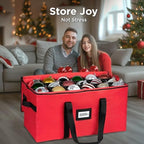 Christmas Ornament Storage Container,Box Stores Up to 54, Adjustable Dividers, Large Organizer Bin to Protect and Store Holiday Décor - Image 4
