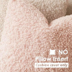 Foindtower Decorative Fuzzy Faux Fur Throw Pillow Covers 26x26 Light Pink - Image 3