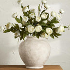 Ceramic Large Vase, Flower Rustic Vase Farmhouse Decorative Big Vases Floral Pottery Vases for Home Decor Table Living Room Entryway Mantel Bedroom Bathroom Kitchen - 9.6" D - Image 2