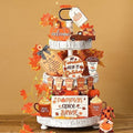 14 Pcs Halloween Tiered Tray Decor Set, Gnome Wood Table Signs (Drinking) by Unknown
