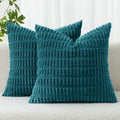MIULEE Euro Sham Corduroy Decorative Throw Pillow Covers 24x24 Teal by MIULEE