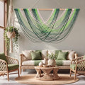 Tiamon Boho Wall Decor - 59''W x 35.4'' L Macrame Wall Hanging Dip-Dye Large Tapestry Art for Home Bathroom Farmhouse Bedroom Living Room Office Natural Modern Rustic Decoration by Tiamon