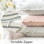 MIULEE Christmas Dark Green Striped Euro Decorative Throw Pillow Covers, 22x22 - Image 2