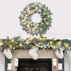 WANNA-CUL 30 Inch Pre-Lit Silver White Christmas Wreaths for Front Door - Image 2