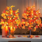 Fall Decor 2 Pack 24 Inch Lighted Maple Tree with 48 LED & Timer, Battery Operated Artificial Autumn Tabletop Tree with Acorns Maple Indoor Fall Decorations for Home, Thanksgiving Table Decor - Image 6