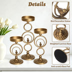 Brass Candle Holders for Pillar Candles Set of 3 - Image 4