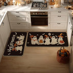Artoid Mode Ghost Bat Black Halloween Kitchen Mats Set of 2-24x35+24x59 - Image 2