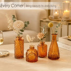Brown Glass Bud Vases Set of 12, Mini Flower Vase for Centerpieces, Small Amber Bud Vases in Bulk for Wedding Decorations, Vintage Vase for Table, Recepetion, Home Décor - Image 5