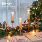 Hewory Gold Hurricane Candle Holder: 6PCS Candlestick Holders for Decor - Image 2