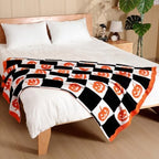 Buryeah Halloween Pumpkin Knit Throw Blanket, 50 x 60 Inch Grimace Reversible Knitted Throw Blanket, Cozy Lightweight Soft Gift for Couch Sofa Bed - Image 6