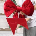Large Velvet Bow 75x23 Inch Oversized Christmas Tree Topper (Red) - Image 5