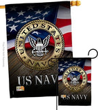 US Navy Garden House Flag - Set Armed Forces USN Seabee United State American Military Veteran Retire Official - Decoration Banner Small Yard Gift Double-Sided Made in USA 28 X 40 by Unknown