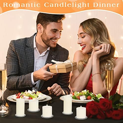 Patelai 36 Pieces Clear Glass Pillar Candle Holder Plates 4 Inch Round Glass Candle Plate Small Flat Tray for Dining Table Centerpiece Wedding Spa Home Party Decoration - Image 7
