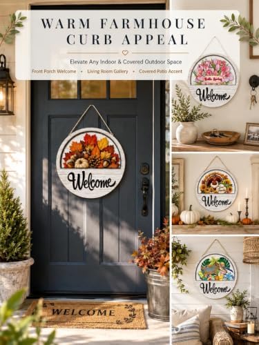 Interchangeable Welcome Sign for Front Door with 16 Seasonal Pieces - Image 5